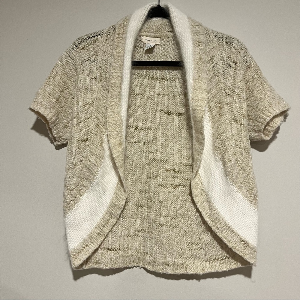 Sleeping on Snow | Angora wool blend scoop short sleeve cardigan Women’s size S